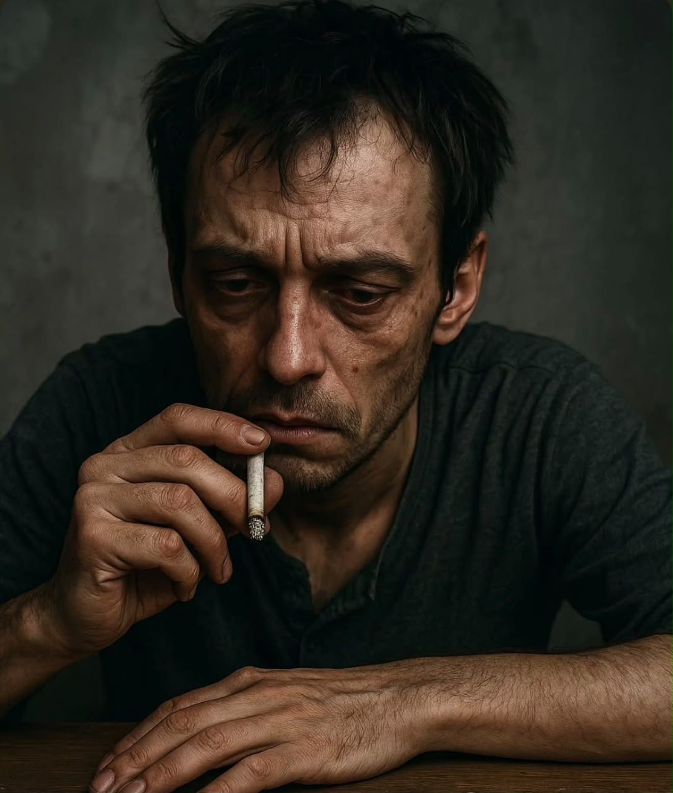 A person reflecting while smoking, representing the Stop Smoking support programme
